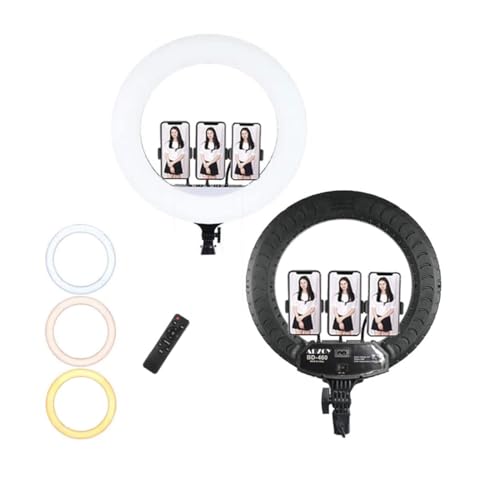 GIFTMAX® 18 Inch LED Ring Light BD 460 | 2 Color Modes & Dimmable Brightness | Remote Control | for YouTube, Makeup, Vlogging, Video Shoot, Live Streaming | Compatible with iPhone & Android|B0FNLW1RZ6