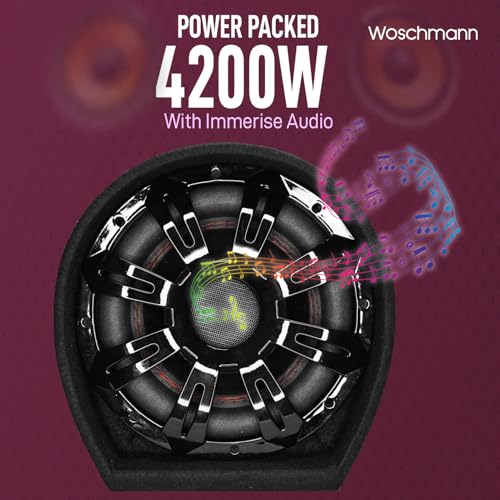 Woschmann WST-19| 8 Inch Active Super Bass Tube Subwoofer for Car with Inbuilt Amplifier 4500W|B0F4RNF2BV