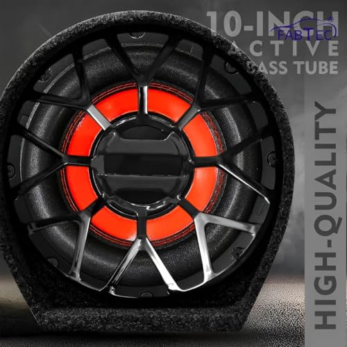 FABTEC 10 Inch Active Super Bass Tube Subwoofer for Car with Inbuilt Amplifier 4800W (Grey)|B0DP4X6S1Y