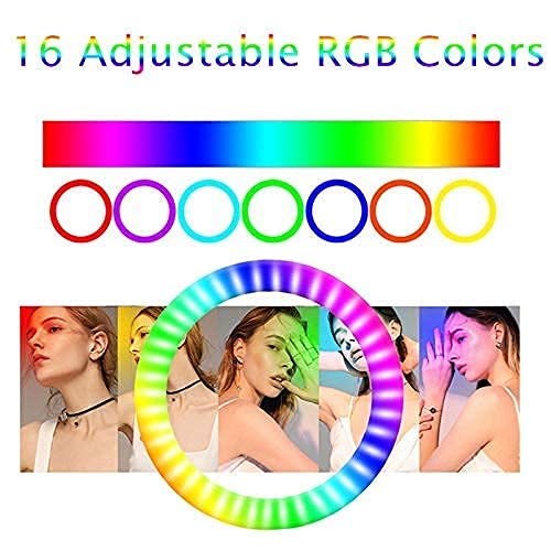 RGB 12 inch Ring Light with Stand 8 Feet Tripod Stand for Phone | Camera | 3 Color Modes Dimmable Lighting | for YouTube | Photo-Shoot | Video Shoot | Live Stream | Makeup & Vlogging|B09CGMRWGX