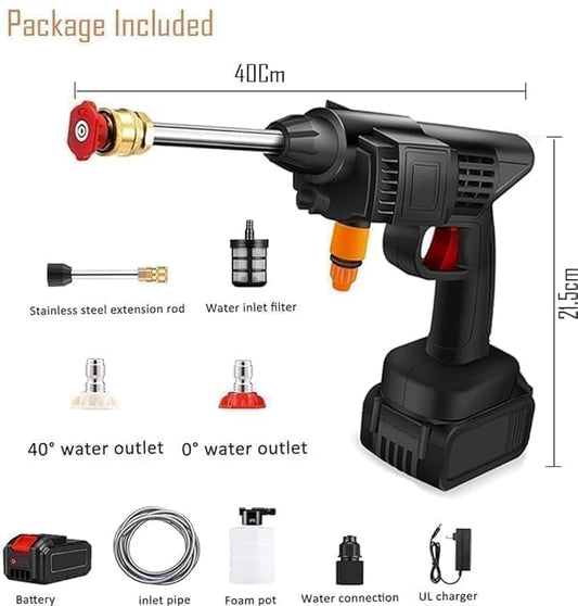 (Double Battery) Cordless Portable Wireless Pressure Washer Gun 48V 12000mAh High Pressure Water Gun for Car Wash & Bikes Cleaning with Adjustable Nozzles & 5M Hose Pipe Car|B0H9SG6WWY