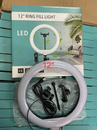 12 inch LED Selfie Ring Light with Mobile Holder for Photo, Video Ring Flash