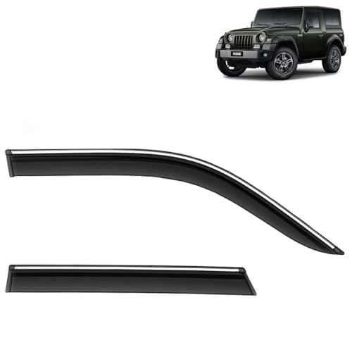 KINGSWAY Accessories Chrome Lining Door Visor Only Compatible with Maruti Suzuki Swift (Year 2024 Onwards) All Model, Premium Chromeline Unbreakable Car Rain Guard Side Rear Wind Deflectors, Pack of 4|B0D8TBQ1PM