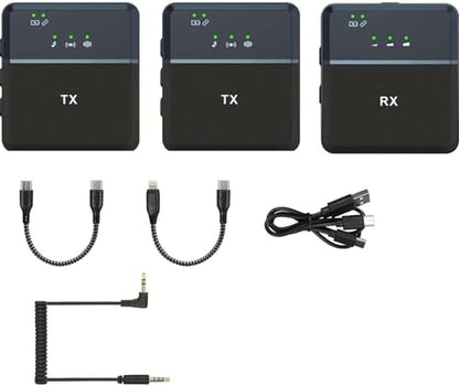 MOCKING BIRD SX9 Wireless Microphone for PC/iPhone, All Smartphones & Camera Collar mic (2 Microphones 1 Receiver) Ultra-Long Life 360 ° Noise Reduction HD Radio Double vlog/Live/Video Recording.|B0CTTKGTWV