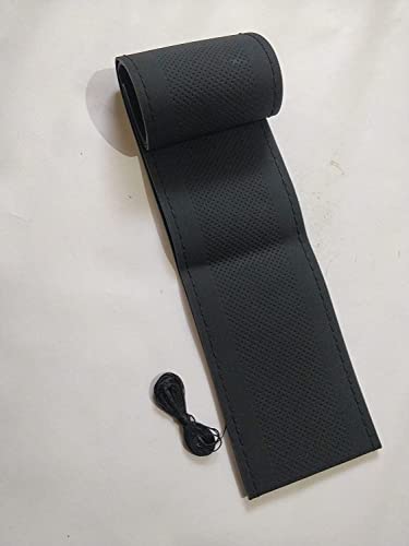 BLACKBIRD Faux Leather | Stitchable Breathable | Stitchable Anti Slip Car Grip Steering Wheel Cover (Pure Black)|B0C2VKW6H9
