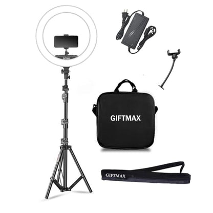 GIFTMAX® 18 Inch LED Ring Light BD 460 | 2 Color Modes & Dimmable Brightness | Remote Control | for YouTube, Makeup, Vlogging, Video Shoot, Live Streaming | Compatible with iPhone & Android|B0FNLW1RZ6
