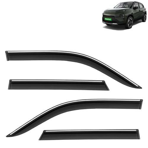 KINGSWAY Accessories Chrome Lining Door Visor Only Compatible with Maruti Suzuki Swift (Year 2024 Onwards) All Model, Premium Chromeline Unbreakable Car Rain Guard Side Rear Wind Deflectors, Pack of 4|B0D8TBQ1PM
