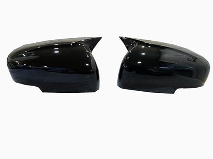 Batman Style Car Side Mirror Covers compatible with New Swift, Baleno, New Dzire (2017-2025), Fronx, Glanza, Ignis, Ciaz, Gloss Black Finish, Set of 2|B0GL9GNFHX