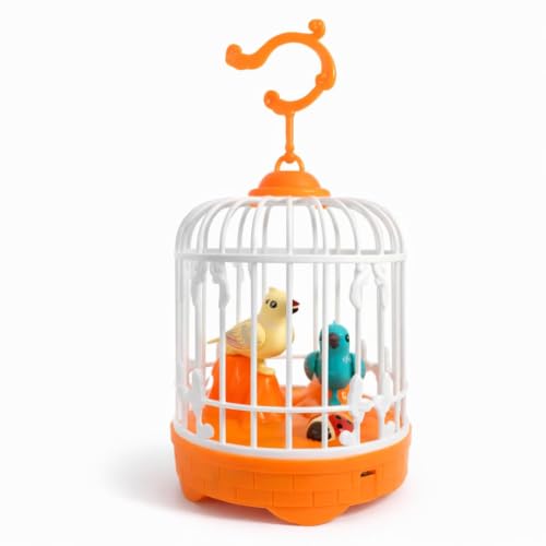 Talking Bird Toy in Cage for Kids – Interactive Sound Repeating Bird with Chirping Sounds, Hanging Bird Cage Toy, Fun Educational Gift for Boys & Girls Ages|B0H7X5NMXL