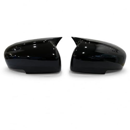 Batman Style Car Side Mirror Covers compatible with New Swift, Baleno, New Dzire (2017-2025), Fronx, Glanza, Ignis, Ciaz, Gloss Black Finish, Set of 2|B0GL9GNFHX