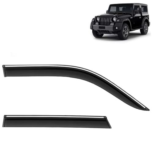 KINGSWAY Accessories Chrome Lining Door Visor Only Compatible with Maruti Suzuki Swift (Year 2024 Onwards) All Model, Premium Chromeline Unbreakable Car Rain Guard Side Rear Wind Deflectors, Pack of 4|B0D8TBQ1PM