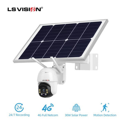 Solar Power 4G LTE CCTV Camera | 30W Wireless Outdoor Security Camera | SIM Card | Rechargeable | Dual Working Modes