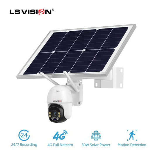Solar Power 4G LTE CCTV Camera | 30W Wireless Outdoor Security Camera | SIM Card | Rechargeable | Dual Working Modes