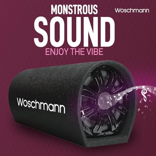 Woschmann WST-19| 8 Inch Active Super Bass Tube Subwoofer for Car with Inbuilt Amplifier 4500W|B0F4RNF2BV