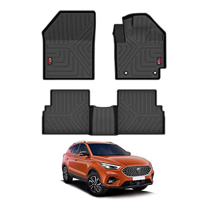 GFX TPV Car Floor Mats Premium Life Long Foot Mats | Compatible with Dzire (2012 to 2019) / Swift (2011 to 2017) Onwards | Waterproof, Anti-Slip, All-Weather, Durable & Easy to Clean Car Mats, Black|B0CZXGXX6N