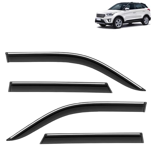 KINGSWAY Accessories Chrome Lining Door Visor Only Compatible with Maruti Suzuki Swift (Year 2024 Onwards) All Model, Premium Chromeline Unbreakable Car Rain Guard Side Rear Wind Deflectors, Pack of 4|B0D8TBQ1PM