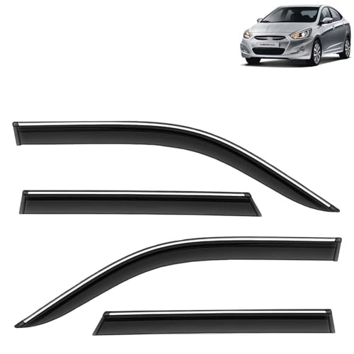 KINGSWAY Accessories Chrome Lining Door Visor Only Compatible with Maruti Suzuki Swift (Year 2024 Onwards) All Model, Premium Chromeline Unbreakable Car Rain Guard Side Rear Wind Deflectors, Pack of 4|B0D8TBQ1PM
