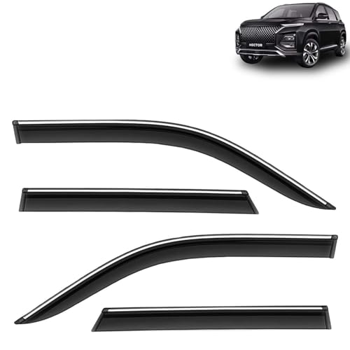 KINGSWAY Accessories Chrome Lining Door Visor Only Compatible with Maruti Suzuki Swift (Year 2024 Onwards) All Model, Premium Chromeline Unbreakable Car Rain Guard Side Rear Wind Deflectors, Pack of 4|B0D8TBQ1PM