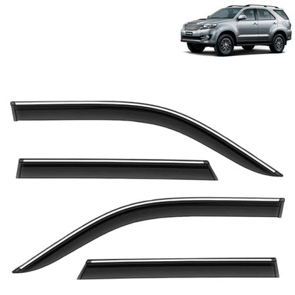 KINGSWAY Accessories Chrome Lining Door Visor Only Compatible with Maruti Suzuki Swift (Year 2024 Onwards) All Model, Premium Chromeline Unbreakable Car Rain Guard Side Rear Wind Deflectors, Pack of 4|B0D8TBQ1PM