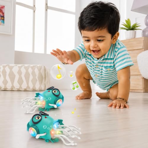 Dancing Jellyfish Toy for Kids, Jelly Fish Toy, Musical Toy with LED Lights, Moving Toys for Babies 6-12 Months, Crawling Toy, Bump & Go 360 Degree Rotating Tentacles, Electronic Toy|B0HCJYMZKM