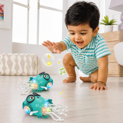 Dancing Jellyfish Toy for Kids, Jelly Fish Toy, Musical Toy with LED Lights, Moving Toys for Babies 6-12 Months, Crawling Toy, Bump & Go 360 Degree Rotating Tentacles, Electronic Toy|B0HCJYMZKM