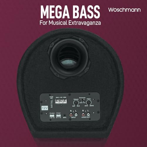 Woschmann WST-19| 8 Inch Active Super Bass Tube Subwoofer for Car with Inbuilt Amplifier 4500W|B0F4RNF2BV