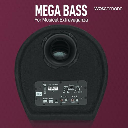 Woschmann WST-19| 8 Inch Active Super Bass Tube Subwoofer for Car with Inbuilt Amplifier 4500W|B0F4RNF2BV