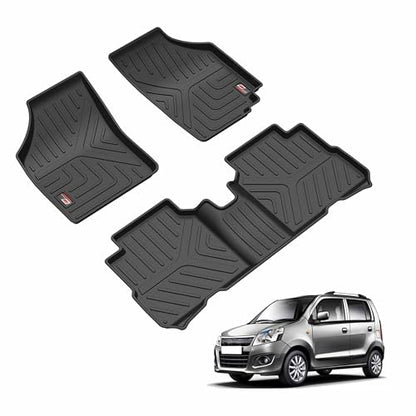 GFX TPV Car Floor Mats Premium Life Long Foot Mats | Compatible with Dzire (2012 to 2019) / Swift (2011 to 2017) Onwards | Waterproof, Anti-Slip, All-Weather, Durable & Easy to Clean Car Mats, Black|B0CZXGXX6N