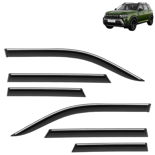 KINGSWAY Accessories Chrome Lining Door Visor Only Compatible with Maruti Suzuki Swift (Year 2024 Onwards) All Model, Premium Chromeline Unbreakable Car Rain Guard Side Rear Wind Deflectors, Pack of 4|B0D8TBQ1PM