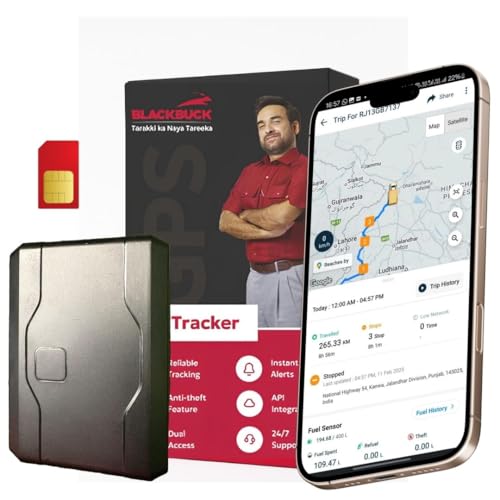 BlackBuck GPS Tracker for Car, Bike,Truck, Bus| 12 Month Sim Validity| Pan India Installation & Repair facilty| Remote Engine Lock Compatible| Dust & Spray Proof| 1 Year app Access | 1 Year Warranty|B0F9Y67B1Z