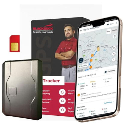 BlackBuck GPS Tracker for Car, Bike,Truck, Bus| 12 Month Sim Validity| Pan India Installation & Repair facilty| Remote Engine Lock Compatible| Dust & Spray Proof| 1 Year app Access | 1 Year Warranty|B0F9Y67B1Z