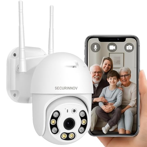 securinnov 6MP Triple Lens PTZ WiFi Outdoor Security Camera with 3-Screen Monitoring | Auto Motion Detection | Color Night Vision |Two-Way Audio Communication (Triple Lens PTZ)|B0H6TXTQ2J