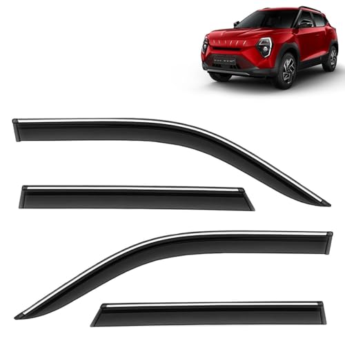 KINGSWAY Accessories Chrome Lining Door Visor Only Compatible with Maruti Suzuki Swift (Year 2024 Onwards) All Model, Premium Chromeline Unbreakable Car Rain Guard Side Rear Wind Deflectors, Pack of 4|B0D8TBQ1PM