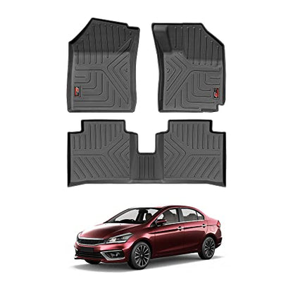 GFX TPV Car Floor Mats Premium Life Long Foot Mats | Compatible with Dzire (2012 to 2019) / Swift (2011 to 2017) Onwards | Waterproof, Anti-Slip, All-Weather, Durable & Easy to Clean Car Mats, Black|B0CZXGXX6N