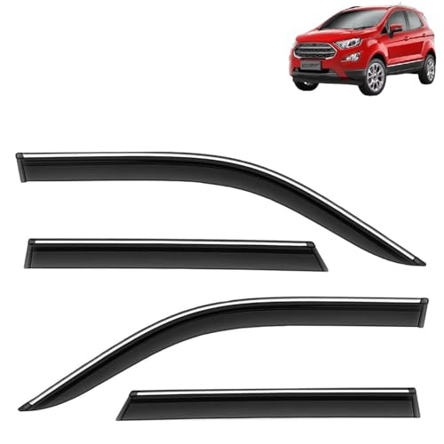KINGSWAY Accessories Chrome Lining Door Visor Only Compatible with Maruti Suzuki Swift (Year 2024 Onwards) All Model, Premium Chromeline Unbreakable Car Rain Guard Side Rear Wind Deflectors, Pack of 4|B0D8TBQ1PM