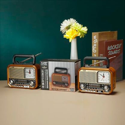 MZ S669 (Retro Radio Speaker) Multi-Functional with High Power, Clock & 5W Power with 1500mAh Battery|B0FNWTBVJ4
