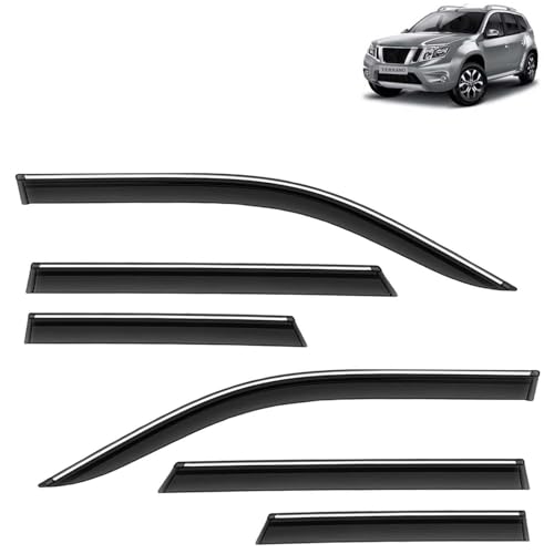 KINGSWAY Accessories Chrome Lining Door Visor Only Compatible with Maruti Suzuki Swift (Year 2024 Onwards) All Model, Premium Chromeline Unbreakable Car Rain Guard Side Rear Wind Deflectors, Pack of 4|B0D8TBQ1PM