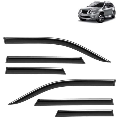 KINGSWAY Accessories Chrome Lining Door Visor Only Compatible with Maruti Suzuki Swift (Year 2024 Onwards) All Model, Premium Chromeline Unbreakable Car Rain Guard Side Rear Wind Deflectors, Pack of 4|B0D8TBQ1PM