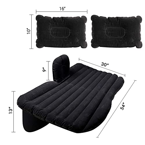Allextreme Car Inflatable Air Mattress Back Seat Camping Bed,Universal Portable SUV Extended Air Couch with Two Air Pillows Travel Sleeping baby kids with Air Pump,Blow Up Bed (Black)|B078L41WDC