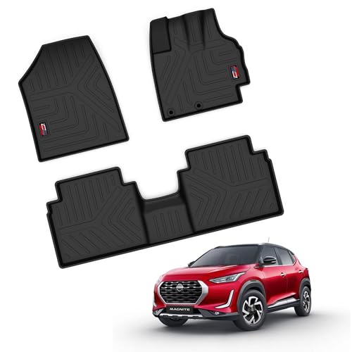 GFX TPV Car Floor Mats Premium Life Long Foot Mats | Compatible with Dzire (2012 to 2019) / Swift (2011 to 2017) Onwards | Waterproof, Anti-Slip, All-Weather, Durable & Easy to Clean Car Mats, Black|B0CZXGXX6N