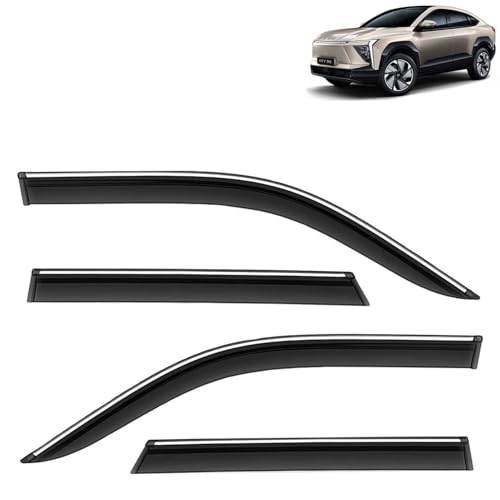 KINGSWAY Accessories Chrome Lining Door Visor Only Compatible with Maruti Suzuki Swift (Year 2024 Onwards) All Model, Premium Chromeline Unbreakable Car Rain Guard Side Rear Wind Deflectors, Pack of 4|B0D8TBQ1PM