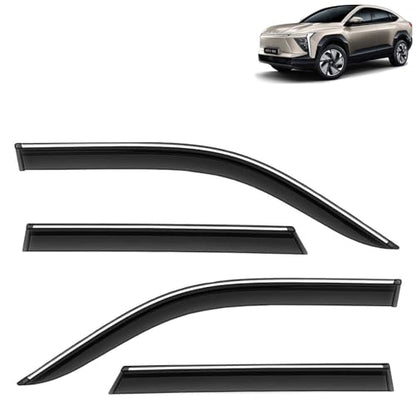 KINGSWAY Accessories Chrome Lining Door Visor Only Compatible with Maruti Suzuki Swift (Year 2024 Onwards) All Model, Premium Chromeline Unbreakable Car Rain Guard Side Rear Wind Deflectors, Pack of 4|B0D8TBQ1PM