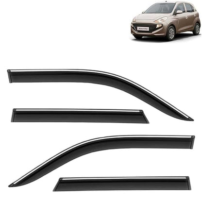 KINGSWAY Accessories Chrome Lining Door Visor Only Compatible with Maruti Suzuki Swift (Year 2024 Onwards) All Model, Premium Chromeline Unbreakable Car Rain Guard Side Rear Wind Deflectors, Pack of 4|B0D8TBQ1PM