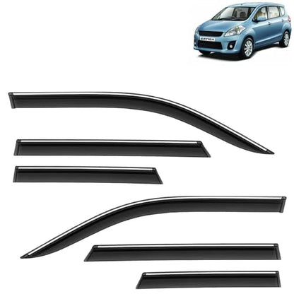 KINGSWAY Accessories Chrome Lining Door Visor Only Compatible with Maruti Suzuki Swift (Year 2024 Onwards) All Model, Premium Chromeline Unbreakable Car Rain Guard Side Rear Wind Deflectors, Pack of 4|B0D8TBQ1PM
