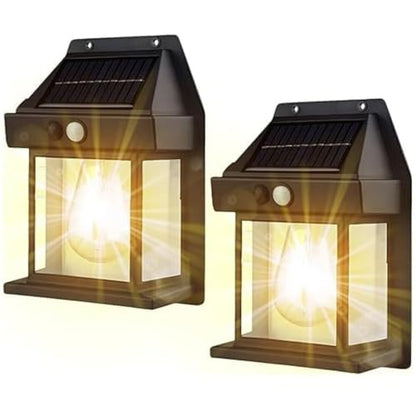 Solar Interaction Wall Lamp Outdoor Motion Sensor Auto Chargeable Front Porch Security Lamps Waterproof for Garden (Pack of 2, Single Tungsten Bulb Solar Lamp)|B0D57G2TK8