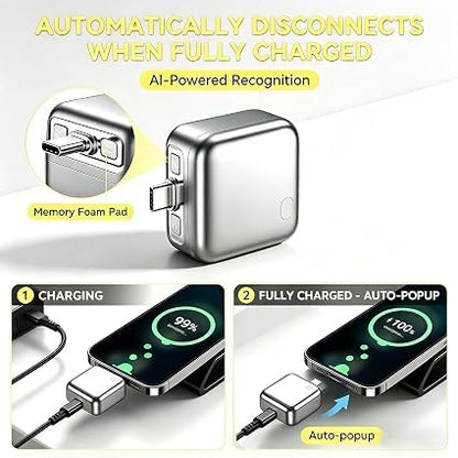 Auto Stop Charging Adapter USB-C Smart Overcharge Protection Device Stops at 100% Battery | 100W Fast Charging Battery Health Guard for iPhone, Android, Samsung, iPad, MacBook, Nintendo Switch|B0HFK9ZQ9J