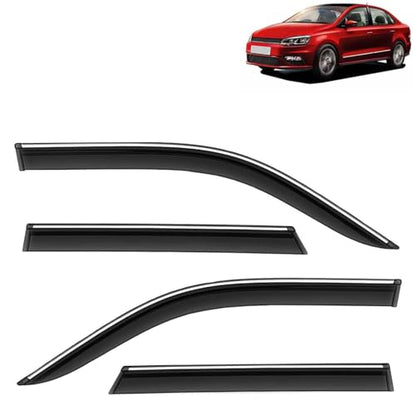 KINGSWAY Accessories Chrome Lining Door Visor Only Compatible with Maruti Suzuki Swift (Year 2024 Onwards) All Model, Premium Chromeline Unbreakable Car Rain Guard Side Rear Wind Deflectors, Pack of 4|B0D8TBQ1PM