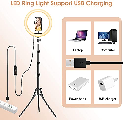 RGB 12 inch Ring Light with Stand 8 Feet Tripod Stand for Phone | Camera | 3 Color Modes Dimmable Lighting | for YouTube | Photo-Shoot | Video Shoot | Live Stream | Makeup & Vlogging|B09CGMRWGX
