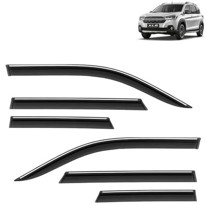 KINGSWAY Accessories Chrome Lining Door Visor Only Compatible with Maruti Suzuki Swift (Year 2024 Onwards) All Model, Premium Chromeline Unbreakable Car Rain Guard Side Rear Wind Deflectors, Pack of 4|B0D8TBQ1PM