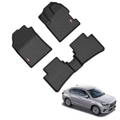 GFX TPV Car Floor Mats Premium Life Long Foot Mats | Compatible with Dzire (2012 to 2019) / Swift (2011 to 2017) Onwards | Waterproof, Anti-Slip, All-Weather, Durable & Easy to Clean Car Mats, Black|B0CZXGXX6N